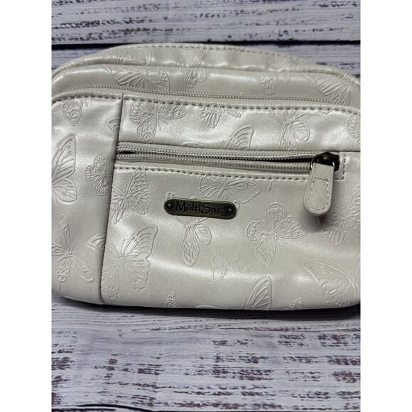 MultiSac Crossbody Purse Bag Cream Butterflies textured NWOT - Picture 1 of 6